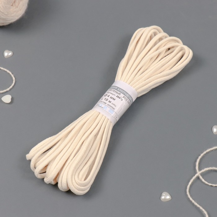 Шнур плетеный х/б 16-прядный без сердечника 4 мм 10м