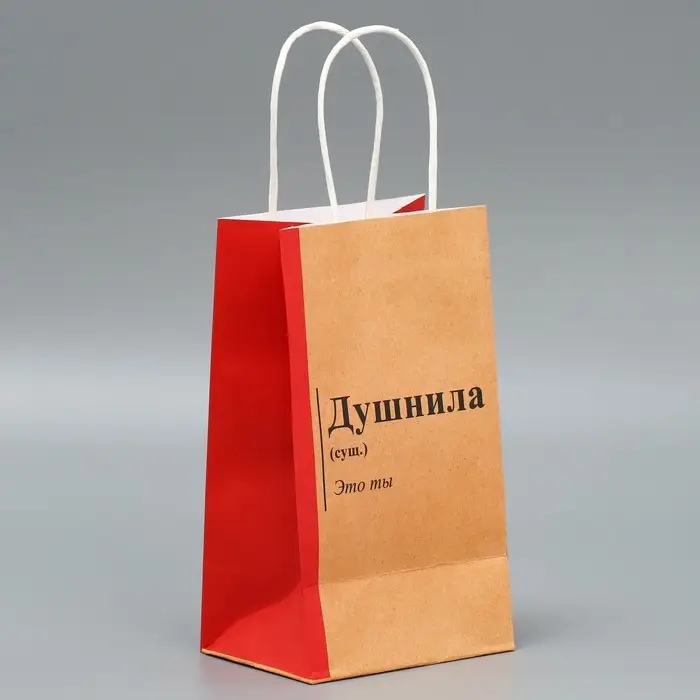 Пакет подарочный крафтовый, упаковка, &laquo;Душнила&raquo;, 12 х 21 х 9 см