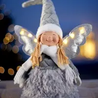 Фигура текстиль &laquo;Кукла в розовом&raquo; 70 см, 6 LED, AG10x3 (в компл.), Т/БЕЛЫЙ