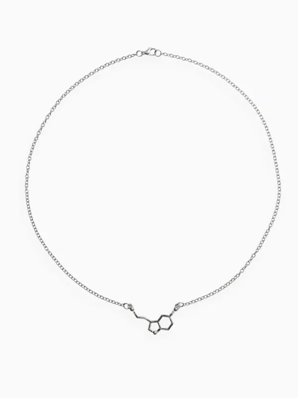 Кулон на цепочке &laquo;Молекула 02&raquo;, цвет серебро