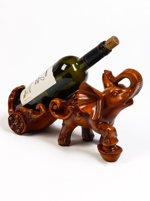 Подставка для бутылки "Слон" под дерево, 34х13х20см