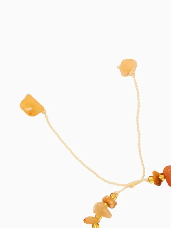 Браслет, длина 16 см, цв. янтарный, золотой