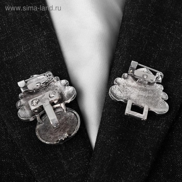 Зажим для кардигана «Восток», цвет чёрный в чернёном серебре Зажим для кардигана «Восток», цвет чёрный в чернёном серебре