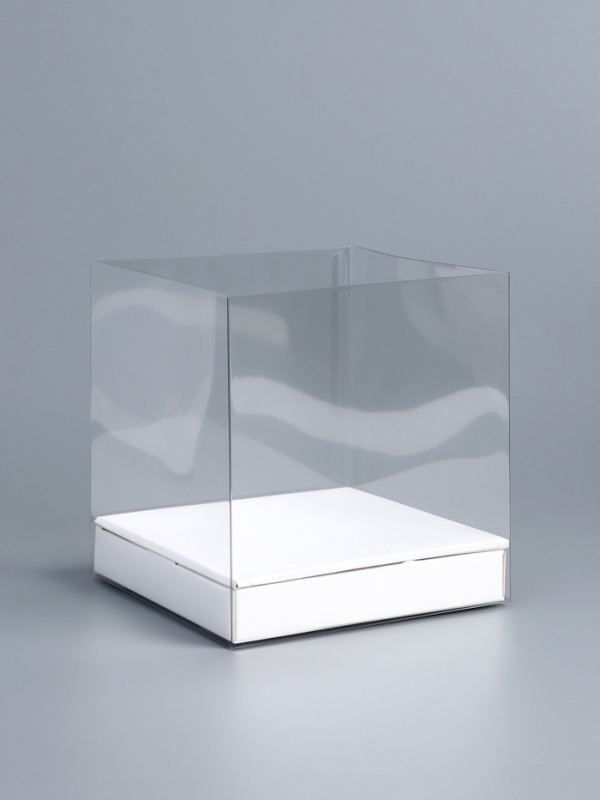 Коробка под бенто-торт с ленточками, голография , 15,5 х 15,5 х 16 см