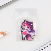 Брелок для ключей аниме &laquo;Девочка с ушками&raquo; деревянный