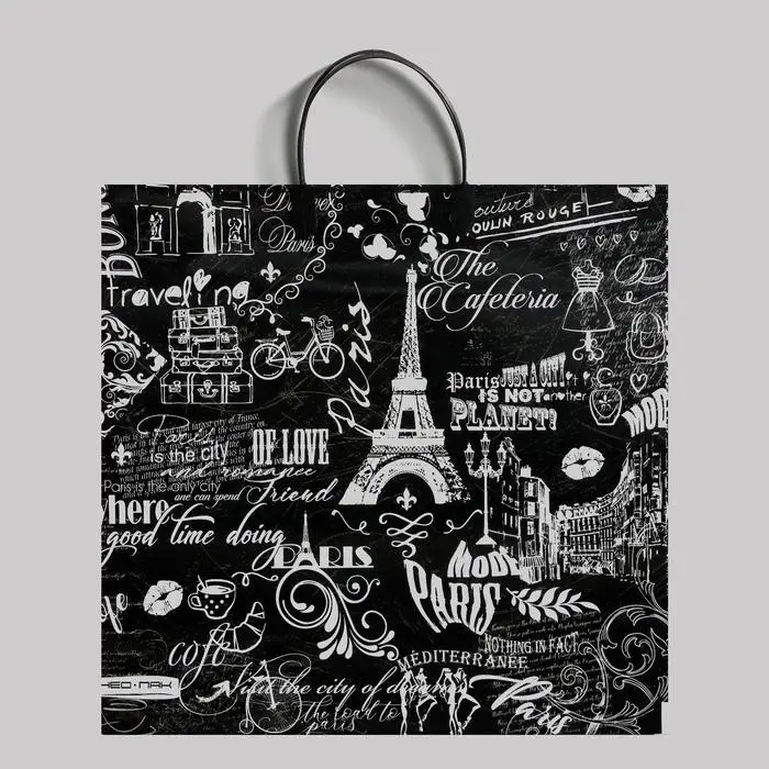 Пакет "Бонжур", полиэтиленовый с пластиковой ручкой, 37х35 см, 90 мкм