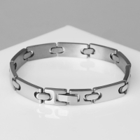 Браслет мужской &laquo;Атлант&raquo; гладкий, цвет серебро, 21,7 см