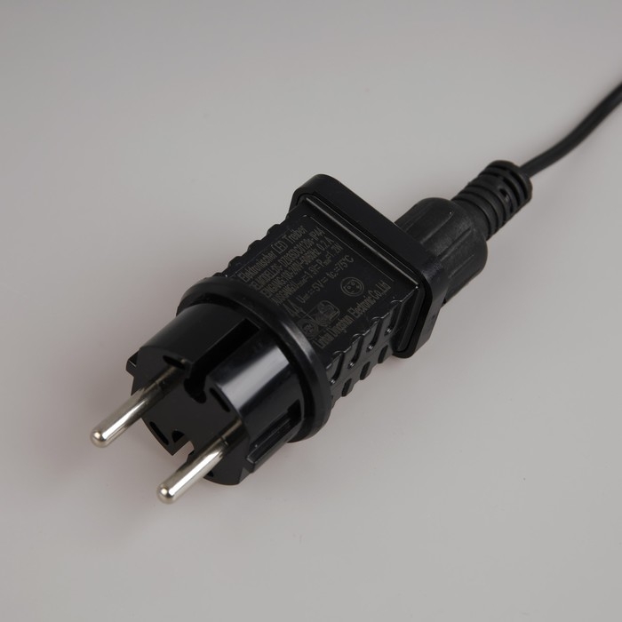 Гирлянда &laquo;Белт-лайт&raquo; 5 м с насадками &laquo;Роса&raquo;, IP44, УМС, тёмная нить, 50 LED, свечение белое, 3 В