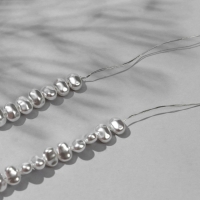 Бусины пластиковые на нити «Жемчуг» 0,7×0,5×0,4 см, (набор 170 шт.), цвет белый Бусины пластиковые на нити «Жемчуг» 0,7×0,5×0,4 см, (набор 170 шт.), цвет белый