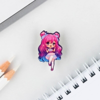 Значок с наклейками &laquo;Аниме girl&raquo;, 6.5 х 9 см