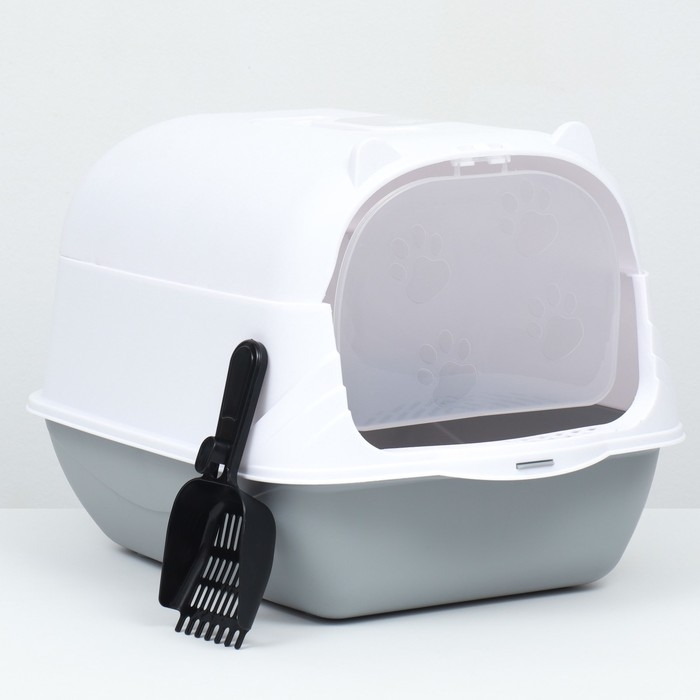 Туалет-домик 35 х 50 х 35 см, бело-серый Туалет-домик 35 х 50 х 35 см, бело-серый