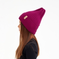 Шапка детская MINAKU с отворотом р-р 56-58, цв.малиновый Шапка детская MINAKU с отворотом р-р 56-58, цв.малиновый