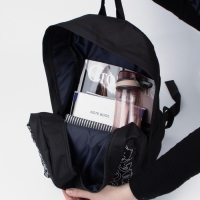 Рюкзак школьный молодёжный One line, 29х12х37 см, отд на молнии, наружный карман, светоотраж., чёрный Рюкзак школьный молодёжный One line, 29х12х37 см, отд на молнии, наружный карман, светоотраж., чёрный