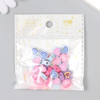 Бусины для творчества PVC "Сердечки красочные" набор 25 шт 0,5х0,9х1 см