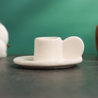 Подсвечник "Саймон" белый глянец, 3х6х6см Подсвечник "Саймон" белый глянец, 3х6х6см