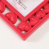 Фоторамка пластик 10х15 см "Сердечность" красная 22,5х17 см