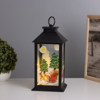 Светильник "Санта Клаус на санях" 3хААА черный 14х14х28,5см Светильник "Санта Клаус на санях" 3хААА черный 14х14х28,5см