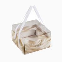 Коробка для цветов с формовым вкладышем и PVC крышкой &laquo;Для тебя&raquo;, 23.5 х 23.5 х 15 см