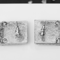 Серьги висячие со стразами &laquo;Голливуд&raquo; нити в квадрате, цвет белый в серебре, 9,5 см