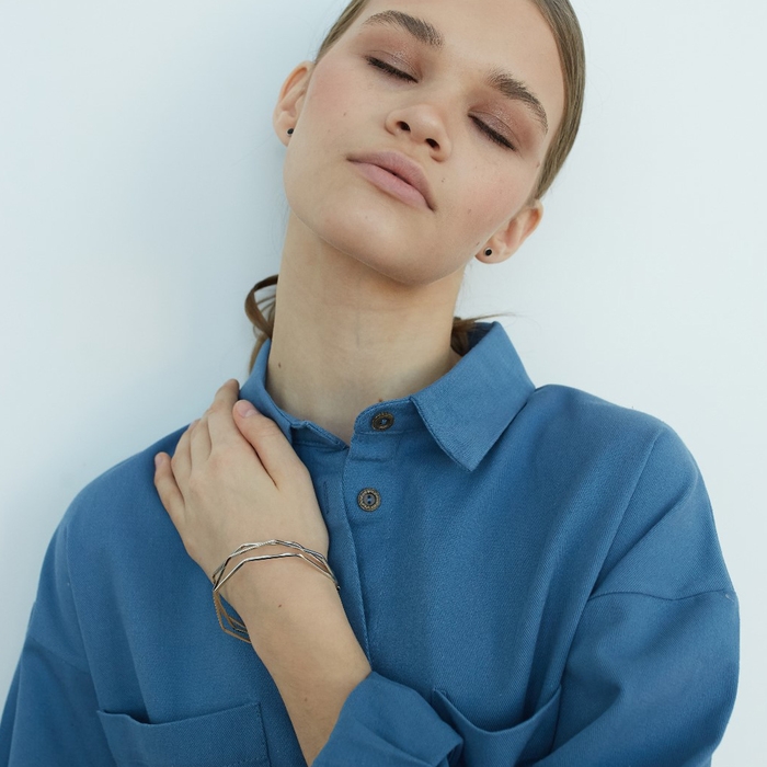 Браслет &laquo;Каркас&raquo; линии, цвет серебро, d=7 см