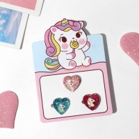 Набор колец детских (3 шт.) &laquo;Выбражулька&raquo;, единороги, цветной