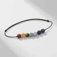 Браслет желаний &laquo;7 чакр&raquo; на чёрной нити, длина регулируется