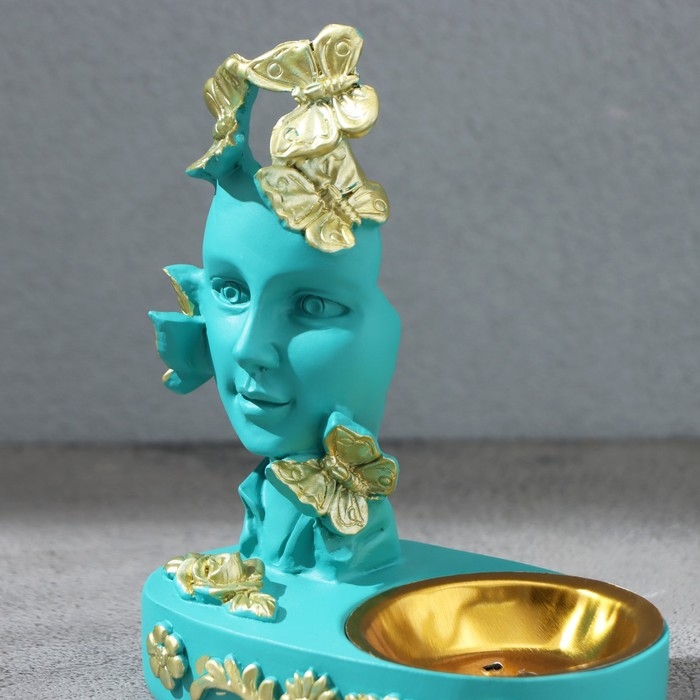 Курильница Курильница "Лицо", бирюзовая