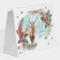 Пакет подарочный новогодний ламинированный &laquo;На лесной опушке&raquo;, MS 23 х 18 х 8 см