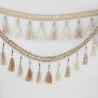 Тесьма с бусинами, 12 см, 5 ± 0,5 м, цвет белый/бежевый Тесьма с бусинами, 12 см, 5 ± 0,5 м, цвет белый/бежевый