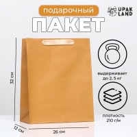 Пакет ламинированный &laquo;Коричневый&raquo;, 26 х 32 х 12 см