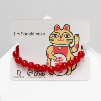 Браслет &laquo;Япония&raquo; кошечка с бусинами, цветной в золоте, 16 см