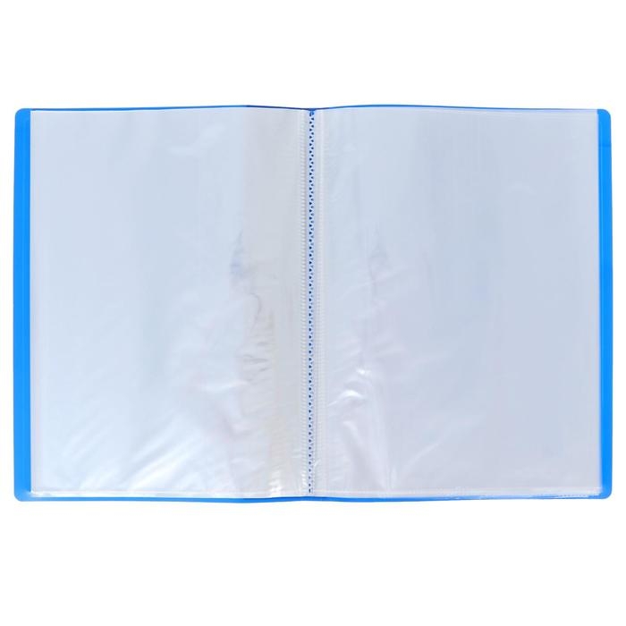 Папка с 40 вкладышами А4, 500 мкм, Calligrata, карман на корешке, синяя