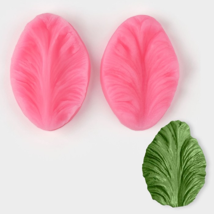 Молд &laquo;Лист тропических растений&raquo;, силикон, 2 шт, 6,5&times;4&times;2,3 см, цвет МИКС