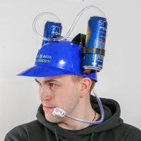 Каска &laquo;Утром выпил &mdash; день свободен&raquo;, с отверстиями под банки, обхват головы 56-58 см