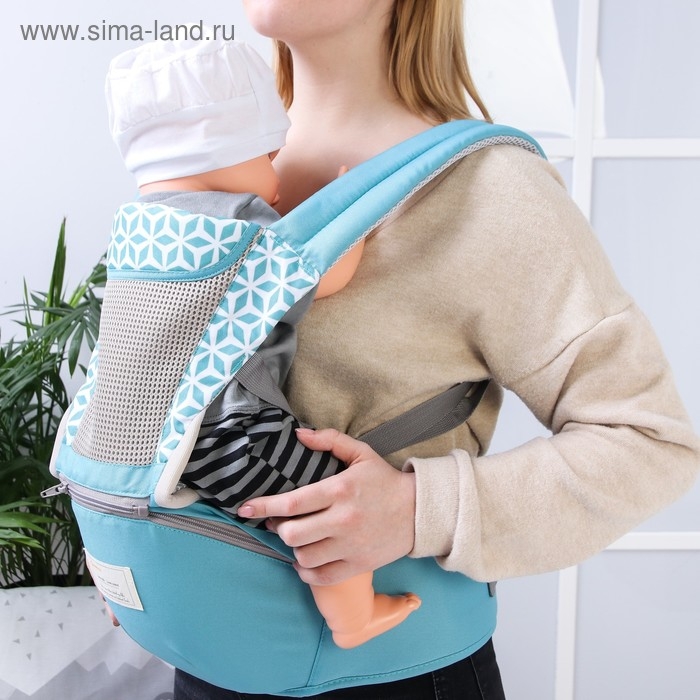 Рюкзак-кенгуру, хипсит для малыша &laquo;Абстракция&raquo;, от 3 до 20 кг., цвет голубой