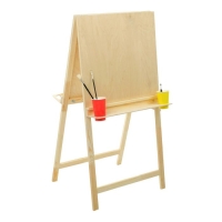 Мольберт тип &laquo;Хлопушка&raquo;, двусторонний, 120 х 60 х 65 см, планшет 60 х 60 см, полка с двумя подстаканниками, неокрашенное дерево, Calligrata