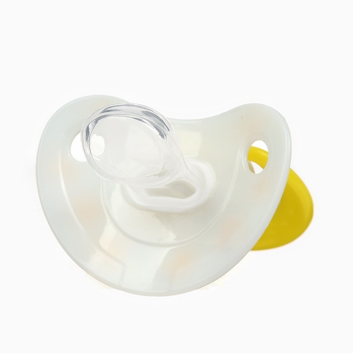 Соска - пустышка ортодонтическая &laquo;Цветы&raquo;, +6 мес., цвет желтый