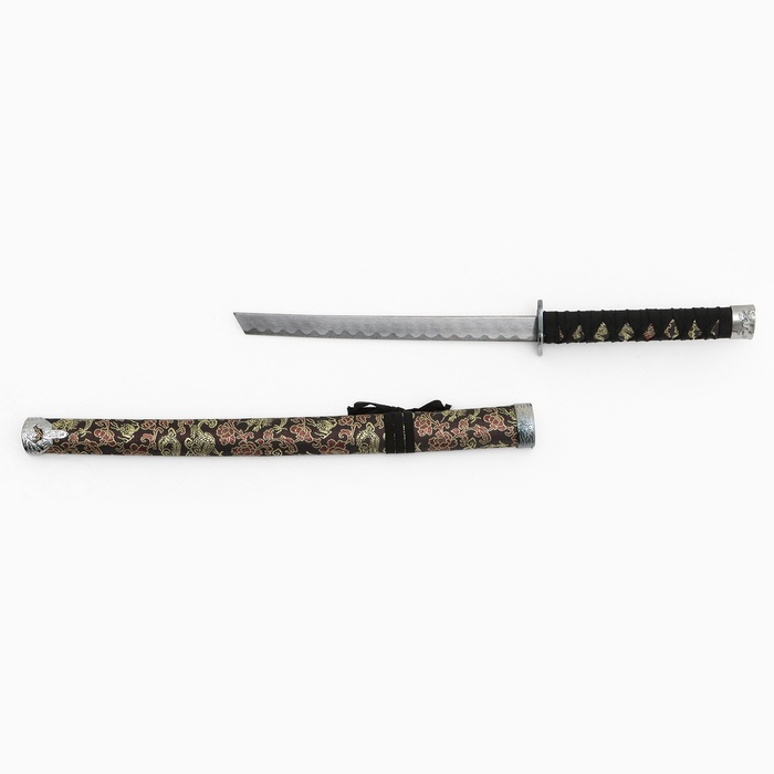 Сувенирное оружие &laquo;Катана&raquo;, чёрные ножны с узорами в виде дракона, 70 см