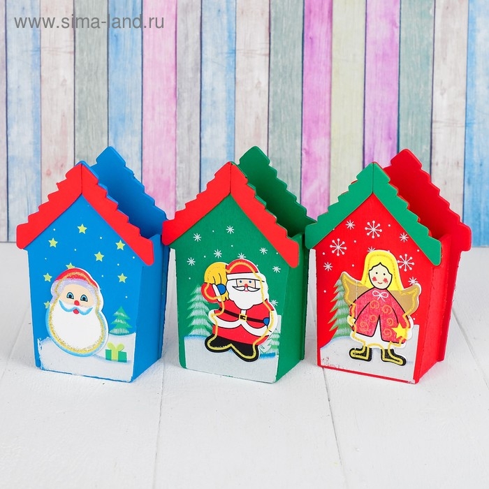 Карандашница &laquo;Новогодний дом&raquo;, МИКС