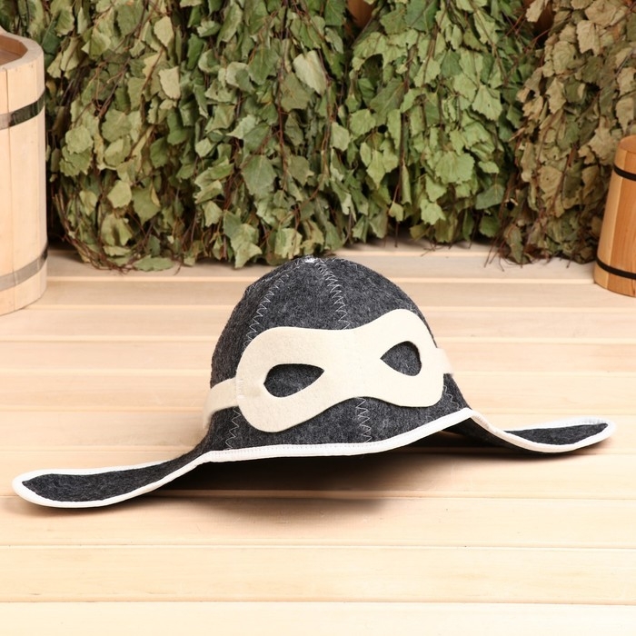 Шапка для бани Шапка для бани "Летчик" войлок, серая