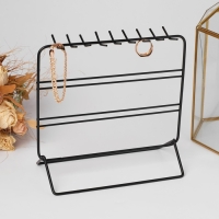 Подставка для украшений, 3 ряда, 20,5&times;10&times;19,5 см, цвет чёрный