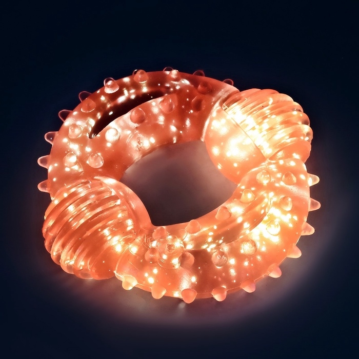 Игрушка для собак жевательная светящаяся в темноте &laquo;Шестеренка&raquo;, 8 х 7.5 см