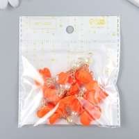 Декор для творчества текстиль "Цветок с жемчужиной. Алый" набор 10 шт 2,5 см Декор для творчества текстиль "Цветок с жемчужиной. Алый" набор 10 шт 2,5 см