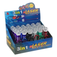 Фонарик &laquo;Шар&raquo;, на карабине, с лазером, светящийся, цвета МИКС