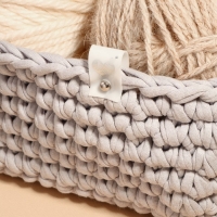 Бирка с кнопкой &laquo;Клубок&raquo;, 5 &times; 1,5 см, 10 шт, цвет матовый/серебряный