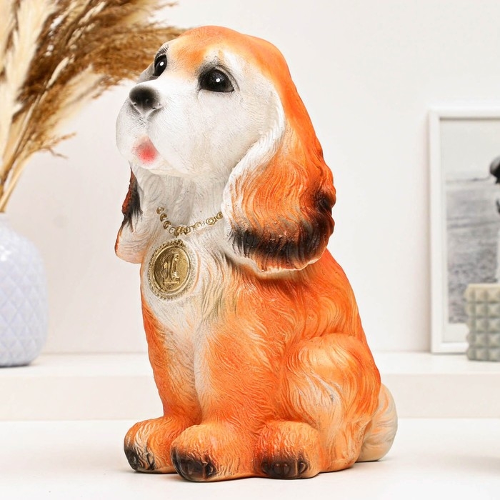 Копилка "Собака с медалью" рыжая, 25см