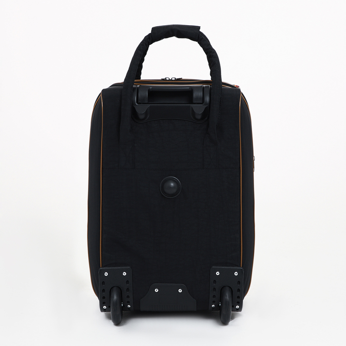 Чемодан малый 37 л (S) с сумкой, отдел на молнии, с расширением, цвет чёрный