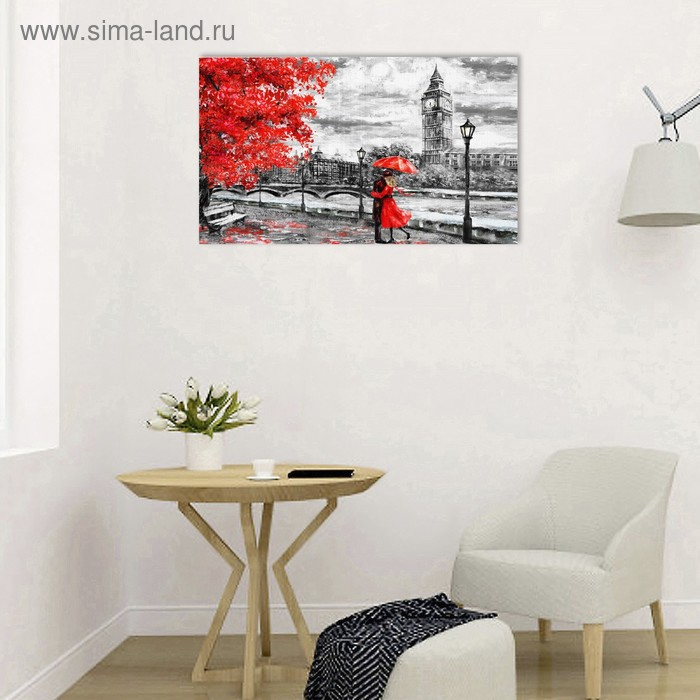 Картина на холсте Картина на холсте "Влюблённые на набережной" 60*100 см