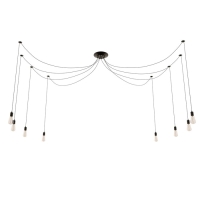 Светильник "Паук" черный 8x40W E27 80x80x90 см BayerLux