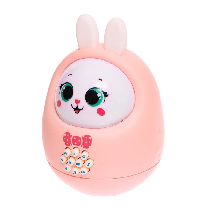 Музыкальная неваляшка &laquo;Милый зайчик&raquo;, звук, свет, цвет розовый